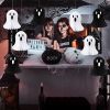 10 PCS Halloween Ornaments Hanging Cute White Black Ghost Honeycomb Decoration Halloween Tree Decorations Paper Ghost Table Decor for Home Office Clas
