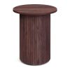 Minimalist Round Pedestal Side Table, Space-Saving Stable Nightstand with Rounded Edges & Anti-Slip Pads
