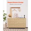 6 Drawer Dresser, Wooden Chest of Drawers with Sliding with Anti-tip Device, Modern Minimalist Dresser Chest, Closet Storage Organizer for Living Room