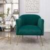 Modern Velvet Accent Chair with Metal Legs, Wood Frame Slipper Armchair, Trendy Leisure Side Chair for Living Room Bedroom Entryway