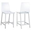 Clear and Chrome Counter Height Stools (Set of 2)