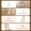 Vintage Traditional 6-Piece 82.7 inch Extendable Dining Table Set with 23.6 inch Removable Leaf, 50.4 inch Upholstered Dining Bench and 4 Chairs for 6