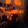 Homemory Halloween Orange Flameless Candles with String Lights, Battery Operated LED Candles with Remote and Timer, Candles for Halloween Decoration