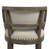 Paris 26.5" Farmhouse Counter Height Bar Stool with Backrest, Light Beige Linen