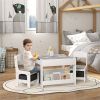Kids Table and Chair Set, Multi-Functional Activity Play Table with Flip Blackboard Tabletop