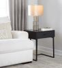 22" Contemporary Ceramic Table Lamp in Brown and Metallic Brown Ceramic with Champagne Shade