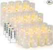 Flameless LED Candles with Timer 12 Pc Flickering Flameless Candles for Romantic Ambiance and Home Decoration Stable Acrylic Shell