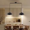 41" Industrial Modern Black Double Pendant Light â€“ Adjustable Ceiling Hanging Lamp with Matte Finish for Dining Room, Kitchen