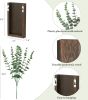 2 Pack Wood Wall Planter Vase with Artificial Eucalyptus Farmhouse Wall Hanging Decor Pocket Planter for Indoor Fake Plants Greenery