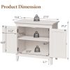 Storage Cabinet, Kitchen Sideboard Cabinet with Rattan Decor Doors, Accent Buffet Cabinet with Adjustable Storage Shelf