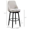 Bar Height Bar Stools Set of 2, Modern 360Â° Swivel Kitchen Chairs with Steel Legs and Footrest