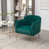 Modern Velvet Accent Chair with Metal Legs, Wood Frame Slipper Armchair, Trendy Leisure Side Chair for Living Room Bedroom Entryway