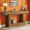 160 Cm Console Table Country House Sofa Table with 2 Levels Entrance Table for Living Room Bedroom Hallway Decor