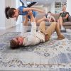 PAYAS Collection 7.9X10. Cream / Gold / Medallion Area Rug Modern, Contemporary, Non-Shedding & Easy to Clean, Ideal for Living Room, Bedroom