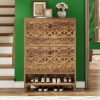 Shoe Organizer Cabinet with 2 Folding Drawer Slides - Vertical Storage for Footwear And Accessories