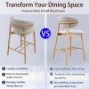Set of 2 Upgraded Version Modern Ash Wood Counter Height Bar Stools - Oak