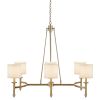 6-light Chandelier with Fabric Drum Shades Antique Gold See below