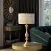Topaz 27" Metal Table Lamp in Gold Metal with Clear K9 Crystal and Metal Shade