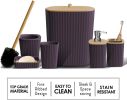 Bathroom Set - Purple Bathroom Accessories Set, 6PC Bathroom Accessory Set, Bathroom Sets with Toilet Brush, Trash Can & Soap Dispenser