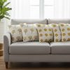 5PC 17.7inches Sunny Dandelion & Retro Daisy Pillow Cover Set â€“ Floral Cushion Covers for Sofa Home Decor