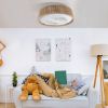 (Same as W1340137055/L10003) 21" Bohemian Braided Ceiling Fan Light, Silent Remote Control with Timing Function, Adjustable Color Temperature