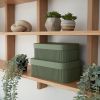 Decorative Storage Boxes with Lids â€“ Set of 2 Beautiful Fluted Cardboard Organizer Bins for Your Home Bookshelf Decor to Safely Store Your Documents