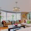 (Same as W1340120171/L5017) 17" Chrome Crystal Pendant Chandelier, Modern Hanging Light Fixture with Adjustable Height