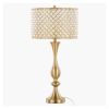 Topaz 27" Metal Table Lamp in Gold Metal with Clear K9 Crystal and Metal Shade