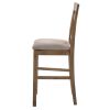 Tan and Weathered Oak Counter Height Stools with Cross Back (Set of 2)