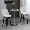Bar Height Bar Stools Set of 2, Modern 360Â° Swivel Kitchen Chairs with Steel Legs and Footrest
