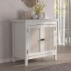 Storage Cabinet, Kitchen Sideboard Cabinet with Rattan Decor Doors, Accent Buffet Cabinet with Adjustable Storage Shelf