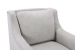 60Â°Swivel Accent Chair, Lounge Sofa with Nail Trim, Living Room Chairs,Bedroom Chair, Vanity Chair, Nursery Glider, Swivel Barrel Chair