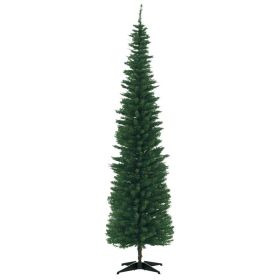 7ft Unlit Pencil Artificial Christmas Tree with Realistic Branches and 499 Tips, Plastic Base, Green (Option: Green-930x200x230 mm)