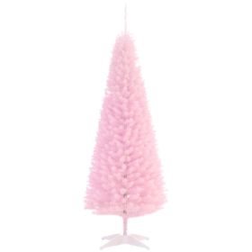 5' Artificial Pencil Christmas Tree, Slim Xmas Tree with 294 Realistic Branch Tips and Plastic Stand, Pink (Option: Pink-860x205x170 mm)