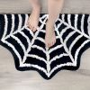 1pc Spider Web Area Rugs Halloween Themed Element Rug, Absorbent Bathroom Mat, Fluffy Imitation Cashmere Rug