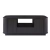46.5"modern luxury oval coffee table with drawers and storage compartments, curved contour design, living room center coffee table
