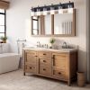6-Light Bathroom Vanity Light, Modern Matte Black/ Brushed Nickel Wall Sconce Lighting with Clear Glass Shade