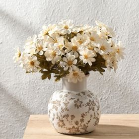 Ceramic Vintage Vase, 5.91 Inch Retro Ice Cracked Chinoiserie Floral Vase, Rustic Farmhouse Vases for Home Decor, Bookshelf, Garden, Chinoiserie Decor (Color: Gs18795-brown)
