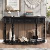 52''Modern and Contemporary Curved Console Table Sofa Table Entryway Table for Hallway Living Room with 4 Drawers and 1 Shelf
