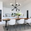 Sputnik Chandelier Modern Black/Brushed Nickel/Chrome Chandelier Mid Century Ceiling Lighting Fixtures 10 Lights E26 for Living Room, Kitchen Island
