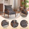 Cloud Shaped Indoor Leisure Chair with Solid Wood Armrest & Solid Wood Frame, Chenille Fabric Accent Chair with Lumbar Pillow