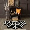 1pc Spider Web Area Rugs Halloween Themed Element Rug, Absorbent Bathroom Mat, Fluffy Imitation Cashmere Rug