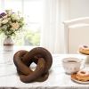 Wood Knot Chain Link Decor - 3 Link Boho Wooden Hand Carved Decorative Wooden Links Knots for Coffee Table Entryway Modern Farmhouse Shelf Decoration