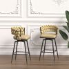 28" 360 Swivel Bar Stools Set of 2 Modern Swivel Bar Chairs, Barstools Counter Height with High Backrest, Easy 3-5 Minute Assembly for Bar, Kitchen