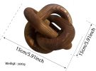 Wood Knot Chain Link Decor - 3 Link Boho Wooden Hand Carved Decorative Wooden Links Knots for Coffee Table Entryway Modern Farmhouse Shelf Decoration