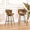 28" 360 Swivel Bar Stools Set of 2 Modern Swivel Bar Chairs, Barstools Counter Height with High Backrest, Easy 3-5 Minute Assembly for Bar, Kitchen