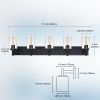 5-Light Bathroom Vanity Light, Modern Matte Black/ Brushed Nickel Wall Sconce Lighting with Clear Glass Shade