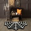 1pc Spider Web Area Rugs Halloween Themed Element Rug, Absorbent Bathroom Mat, Fluffy Imitation Cashmere Rug