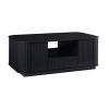 46.5"modern luxury oval coffee table with drawers and storage compartments, curved contour design, living room center coffee table