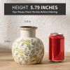 Ceramic Vintage Vase, 5.91 Inch Retro Ice Cracked Chinoiserie Floral Vase, Rustic Farmhouse Vases for Home Decor, Bookshelf, Garden, Chinoiserie Decor